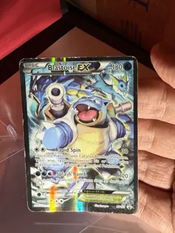 DAMAGED 2016 Pokemo Blastoise EX XY122 Red & Blue Collection Full Art Promo Card - Image 2