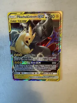 Pokemon Pikachu & Zekrom GX Tag Team TCG Card 33/181 Sun Moon - Image 1