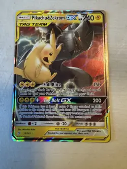 Pokemon Pikachu & Zekrom GX Tag Team TCG Card 33/181 Sun Moon - Image 2