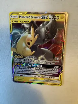 Pokemon Pikachu & Zekrom GX Tag Team TCG Card 33/181 Sun Moon - Image 3