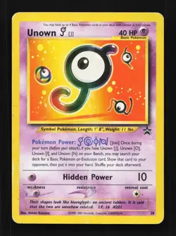 Unown J 38 HP Wizards Black Star Promos English Pokemon Card TCG - Image 1