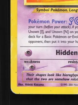 Unown J 38 HP Wizards Black Star Promos English Pokemon Card TCG - Image 2