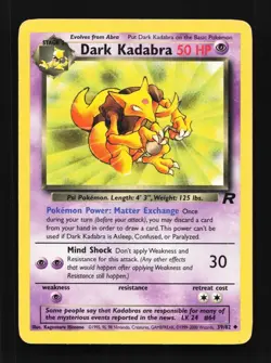 Dark Kadabra 39/82 HP Team Rocket English Pokemon Card TCG - Image 1