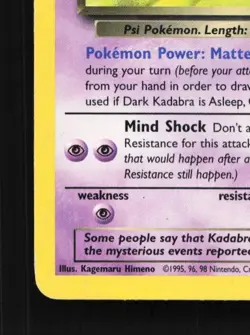 Dark Kadabra 39/82 HP Team Rocket English Pokemon Card TCG - Image 2