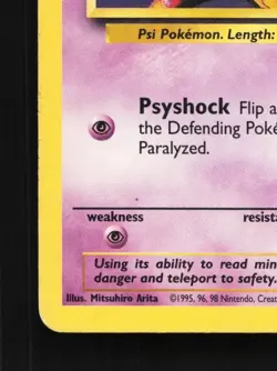Abra 65/130 HP Base Set 2 English Pokemon Card TCG - Image 2