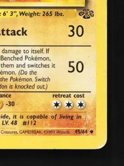 Rhydon 45/64 HP Jungle English Pokemon Card TCG - Image 3
