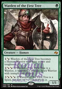 Warden of the First Tree 1x FOIL FRF MTG Fate Reforged Mythic MINT green - Image 1
