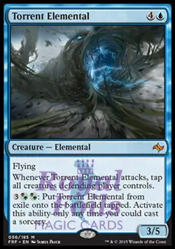 Torrent Elemental 1x FOIL FRF MTG Fate Reforged Mythic MINT blue black green - Image 1