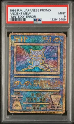 1998-99 POKEMON JAPANESE PROMO "NINTEDO" ERROR ANCIENT MEW I PSA 9 - Image 1