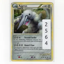 Pokemon TCG Aggron 1/102 HGSS Triumphant Holo Rare Card EN-HP 2010 - Image 3