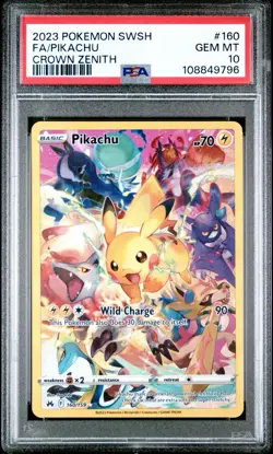 Pokemon Pikachu (Secret) 160/159 Crown Zenith Holo Gem Mint PSA 10 - Image 1