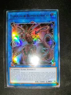 YuGiOh Tcg Topologik-Bomberdrache DUDE-DE025 Ultra Rare 1st NM - Cyberse Link 4 - Image 1