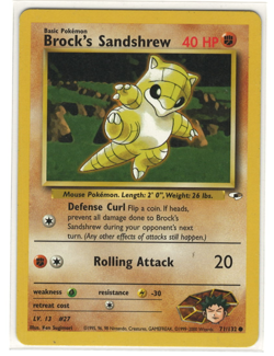 Title: Brock’s Sandshrew 71/132 LP - Gym Challenge Pokemon Card - Lightly Played - Image 1