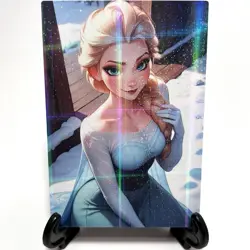 Frozen Elsa Sexy Anime Waifu Girl Doujin Lewd Goddess Story Holographic Art Card - Image 1