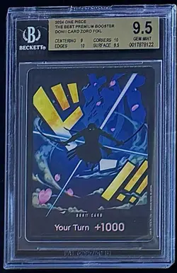 BGS 9.5 One Piece Don!! Card Roronoa Zoro - English - Foil - PRB01 - Graded - Image 1