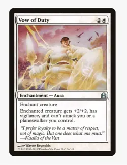 Vow of Duty #36 Commander Magic Card in Protective Sleeve - Image 1