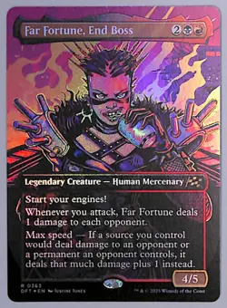 Far Fortune, End Boss - Borderless - Foil - 363 - Aetherdrift (DFT) MTG - Image 1