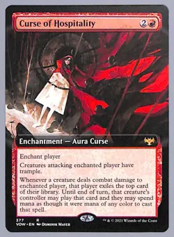 Curse of Hospitality - Extended Art - 377 - Innistrad: Crimson Vow (VOW) MTG - Image 1