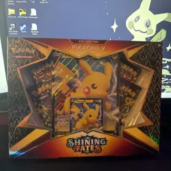 Pokemon TCG: Shining Fates Pikachu V Collection Box: NEW FACTORY SEALED - Image 1
