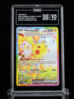 Pokemon Pikachu ex Surging Sparks Special Illustration Rare #238 TAG 10 Gem Mint - Image 1