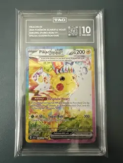 Pokemon Pikachu ex Surging Sparks Special Illustration Rare #238 TAG 10 Gem Mint - Image 3