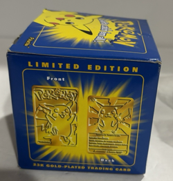 23K Gold Plated Pikachu Pokemon trading card Poke Ball Limited Edition NIB - Image 1