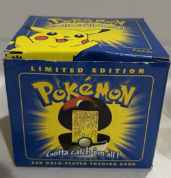 23K Gold Plated Pikachu Pokemon trading card Poke Ball Limited Edition NIB - Image 2