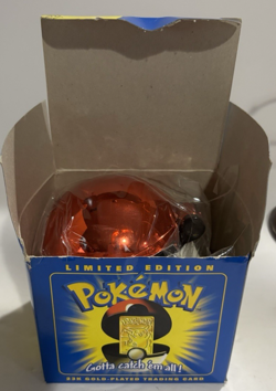 23K Gold Plated Pikachu Pokemon trading card Poke Ball Limited Edition NIB - Image 4