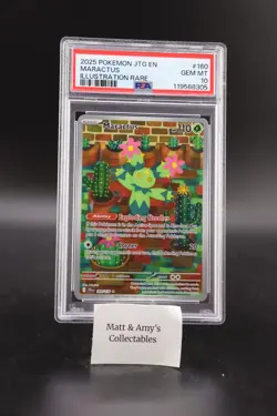 2025 POKEMON JTG EN-JOURNEY TOGETHER ILLUSTRATION RARE #160 MARACTUS PSA 10 - Image 1