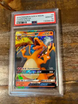 POKEMON 2019 Sun & Moon Hidden Fates CHARIZARD GX #9 PSA 10 Gem Mint RARE 4 - Image 1