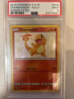 Charmander 2019 Pokemon Sun & Moon Hidden Fates #SV6 Hidden Fates PSA 9 - Image 1
