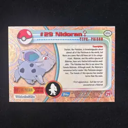 1999 Pokemon Topps-#29 Nidoran-TV Animation Edition-Holo Foil-Blue Logo NM - Image 2