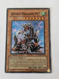 YUGIOH ARMED DRAGON LV7 DP2-EN012 1ST SUPER (LP) - Image 1