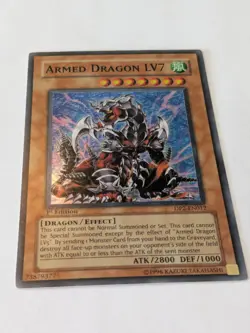 YUGIOH ARMED DRAGON LV7 DP2-EN012 1ST SUPER (LP) - Image 2