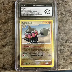 Pokemon CGC 9.5 Mint + Great Encounters Claydol 15/106 Cross Holo League Card - Image 1