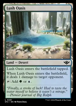 NM Foil Lush Oasis, MTG, Outlaws of Thunder Junction, Magic the Gathering, 261 - Image 1