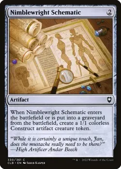 Nimblewright Schematic NM Commander Legends Battle for Baldur's Gate MTG Regular - Image 1