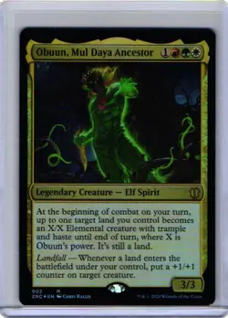 MTG 1x FOIL Obuun, Mul Daya Ancestor 2 Commander Zendikar Rising Magic the x1 NM - Image 1