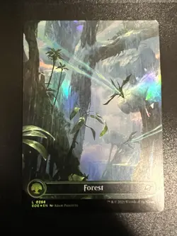 MtG Edge Of Eternities Forest (0266) (Borderless) Foil Near Mint - Image 1
