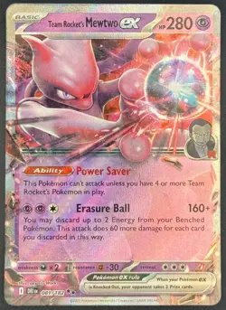 Team Rocket's Mewtwo ex 081/182 Pokemon TCG SV10: Destined Rivals Double Rare NM - Image 1