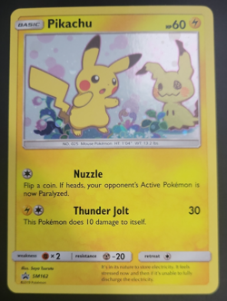Pokemon 2019 EN Sun and Moon Promo Black Star #SM162 Pikachu Holo - Image 1