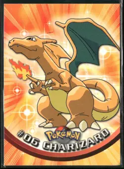 1999 Topps Pokemon TV Animation Edition Series 1 Charizard #6 d8k Black Logo NM - Image 1