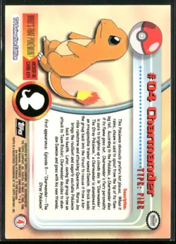 1999 Topps Pokemon TV Animation Edition Series 1 #4 Charmander Logo Foil - Image 2