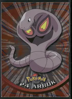 1999 Topps Pokemon TV Animation Edition Series 1 #24 arbok Black Topps Logo Foil - Image 1