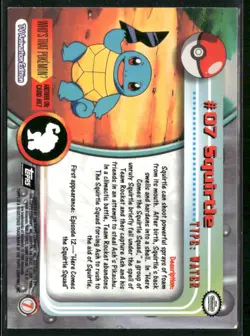1999 Topps Pokemon TV Animation Edition Series 1 #8 Wartortle Blue Topps Logo - Image 2