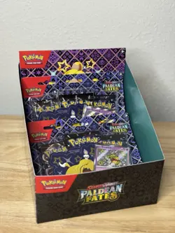 Pokemon Paldean Fates Sticker Collection With Display Box - Image 1