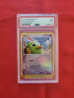 Pokemon: Natu #69/100 EX Sandstorm Reverse Holo 2003 - Vintage PSA 9 Mint - Image 1