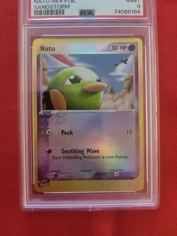 Pokemon: Natu #69/100 EX Sandstorm Reverse Holo 2003 - Vintage PSA 9 Mint - Image 3
