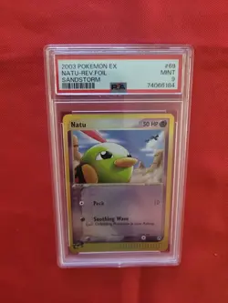 Pokemon: Natu #69/100 EX Sandstorm Reverse Holo 2003 - Vintage PSA 9 Mint - Image 5