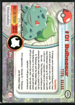 2000 Topps Chrome Pokemon #1 Bulbasaur Spectra Chrome - Image 2